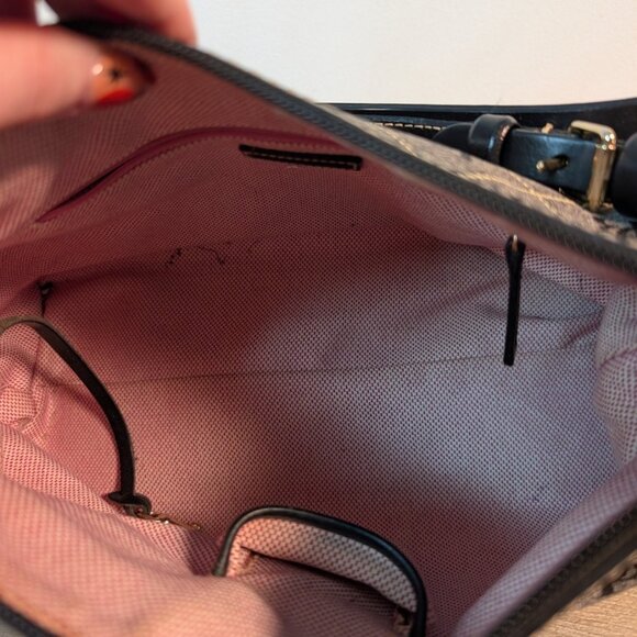 Vintage Dooney & Bourke Small Signature Shoulder Bag Gray Monogram Flaws - Picture 12 of 12